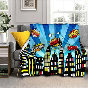 Городской шумовой бум Индивидуальное одеяло с 3D-принтом для кровати, одеяло для пикника, кондиционер, одеяло для дивана, Индивидуальные мягкие одеяла