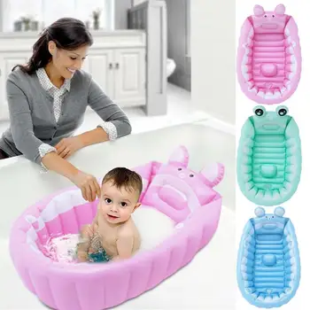 Детская надувная ванна Портативная ванна для купания новорожденных малышей С воздушным насосом Нескользящая Дорожная ванна Складная Детская Складная ванна