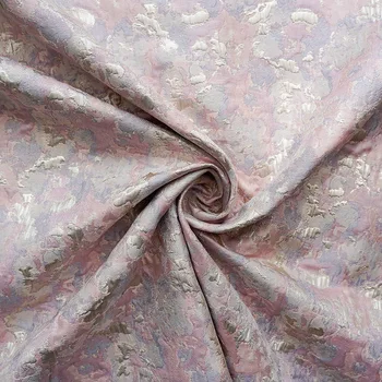 Жаккардовая ткань, окрашенная пряжей, весна-осень, розовое золото, фиолетовое платье, маленькая сумка для костюма, модное шитье, Ткань оптом по метру